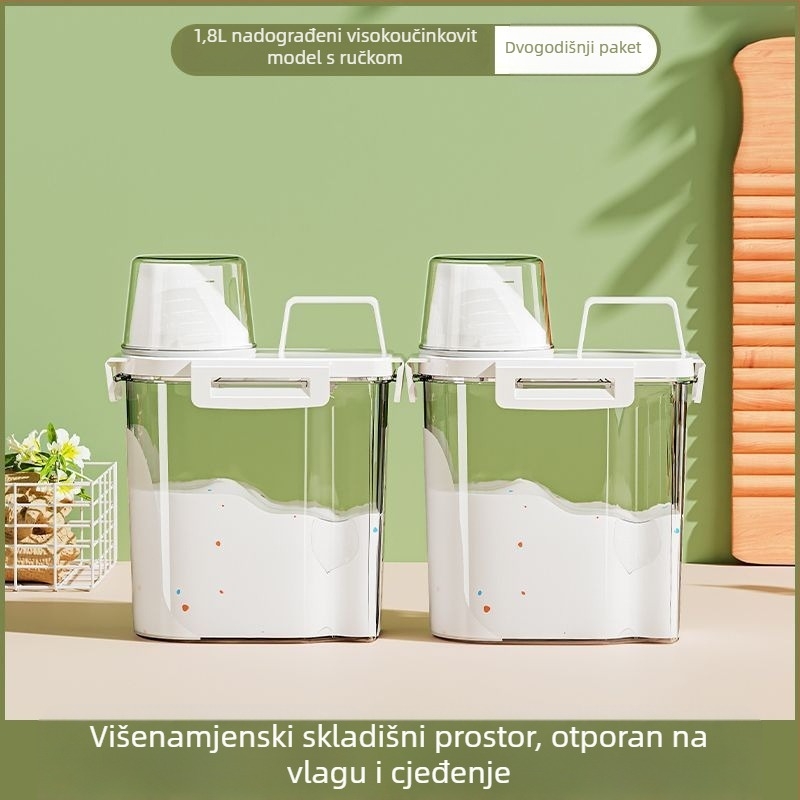 Spremnik za deterdžent za rublje – velika kapaciteta, metal, jednostavan modern dizajn, za putovanja