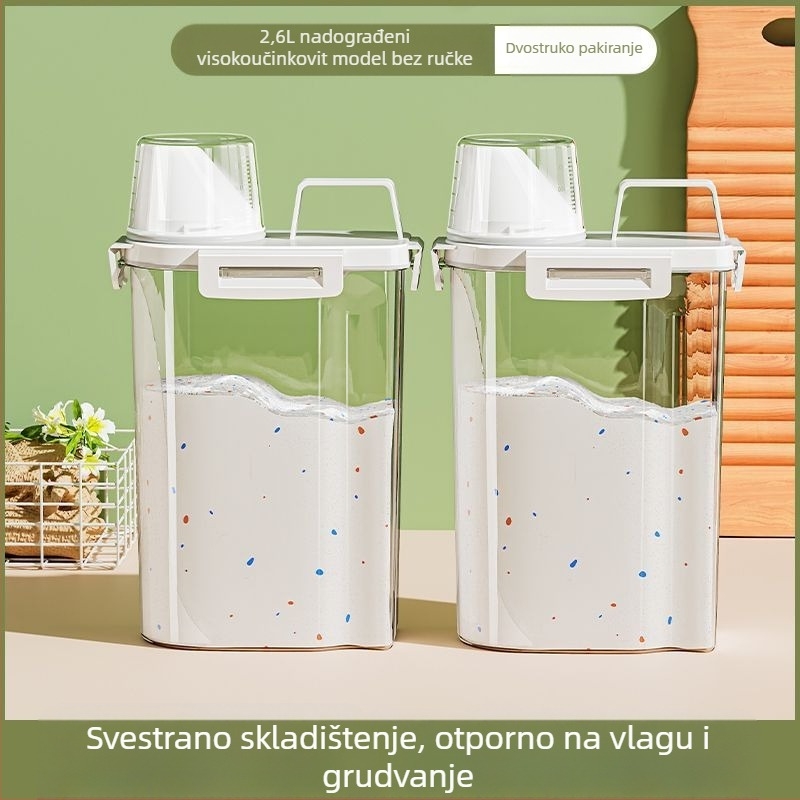 Spremnik za deterdžent za rublje – velika kapaciteta, metal, jednostavan modern dizajn, za putovanja