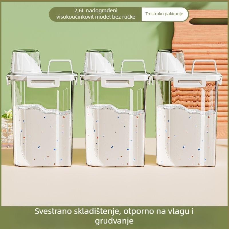 Spremnik za deterdžent za rublje – velika kapaciteta, metal, jednostavan modern dizajn, za putovanja