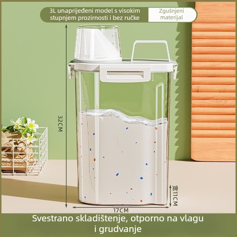 Spremnik za deterdžent za rublje – velika kapaciteta, metal, jednostavan modern dizajn, za putovanja