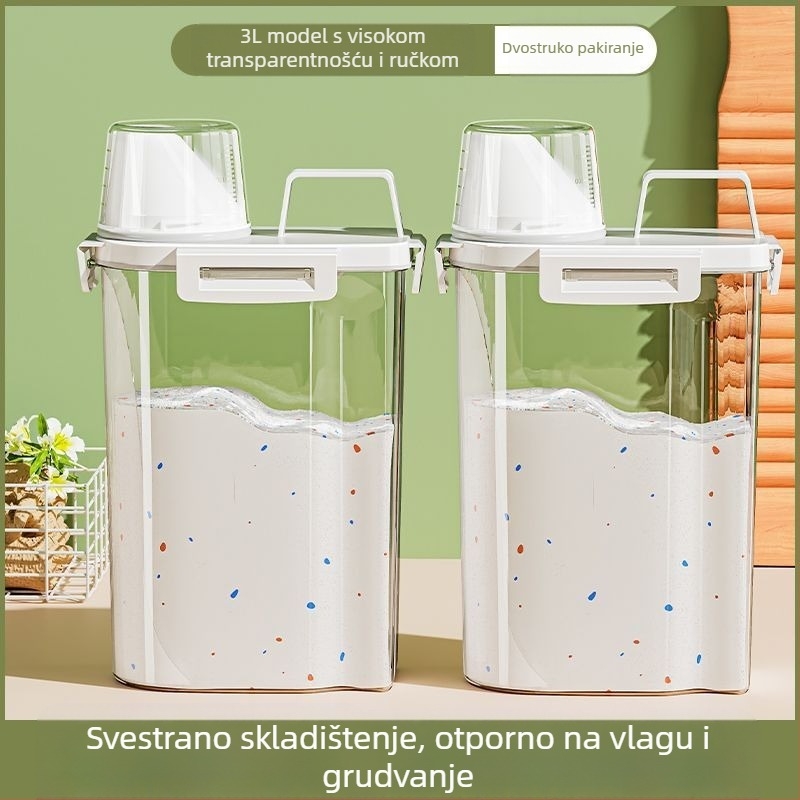 Spremnik za deterdžent za rublje – velika kapaciteta, metal, jednostavan modern dizajn, za putovanja