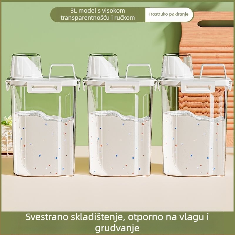 Spremnik za deterdžent za rublje – velika kapaciteta, metal, jednostavan modern dizajn, za putovanja