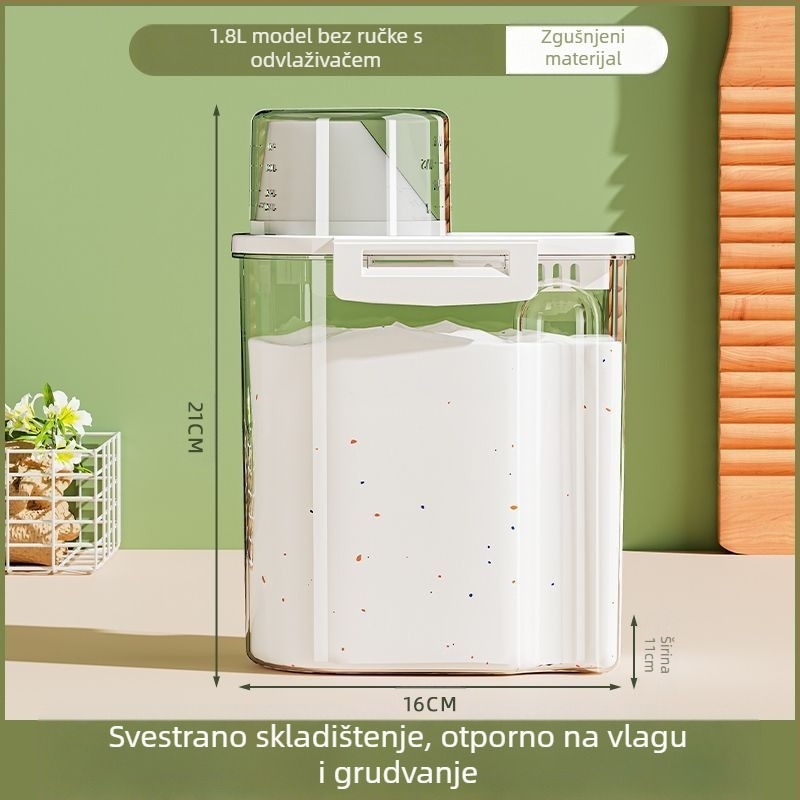 Spremnik za deterdžent za rublje – velika kapaciteta, metal, jednostavan modern dizajn, za putovanja