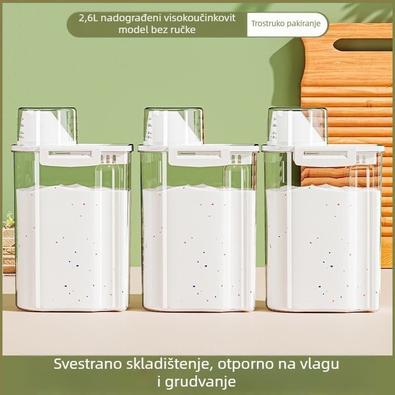 Spremnik za deterdžent za rublje – velika kapaciteta, metal, jednostavan modern dizajn, za putovanja