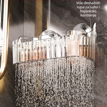 Independent Zidni ormarić za kupaonicu s vakuumskim držačem, bez bušenja, velike kapacitete, svijetao luksuzni stil