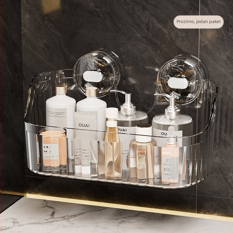 Independent Zidni ormarić za kupaonicu s vakuumskim držačem, bez bušenja, velike kapacitete, svijetao luksuzni stil