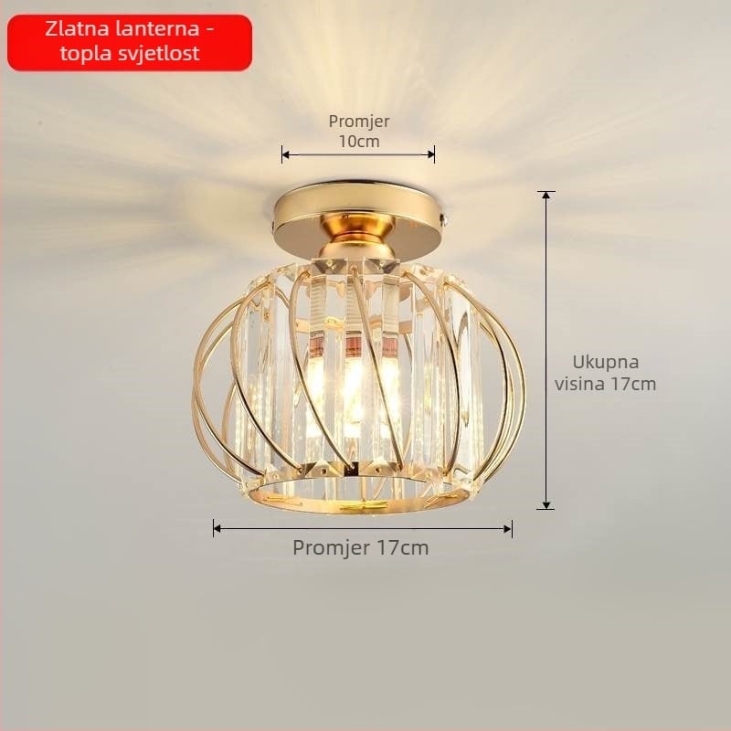 Kristalna viseća svjetiljka, višeglava, LED, prilagodljiva visina, metalno sjenilo, za hodnik i balkon, europski stil, rasvjeta 5–10 m²