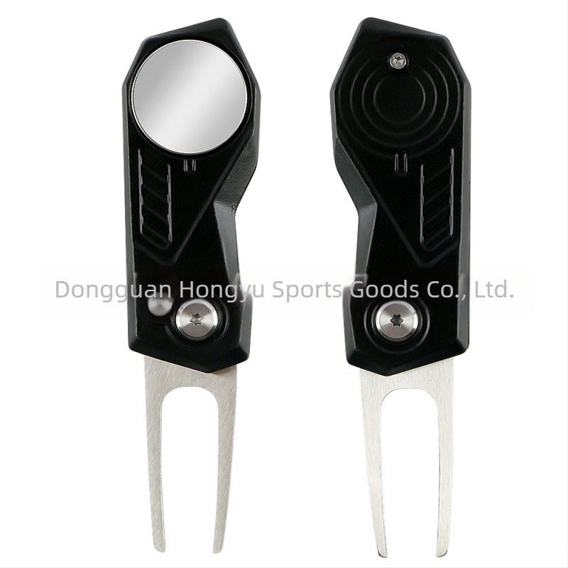 Golf Green Fork – Sklopiva golf dodatna oprema od nehrđajućeg čelika i aluminija, marka wosofe, s tiskanim logom