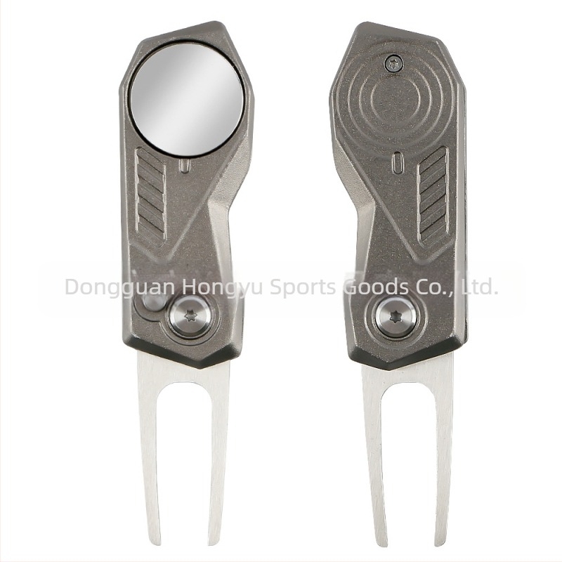 Golf Green Fork – Sklopiva golf dodatna oprema od nehrđajućeg čelika i aluminija, marka wosofe, s tiskanim logom