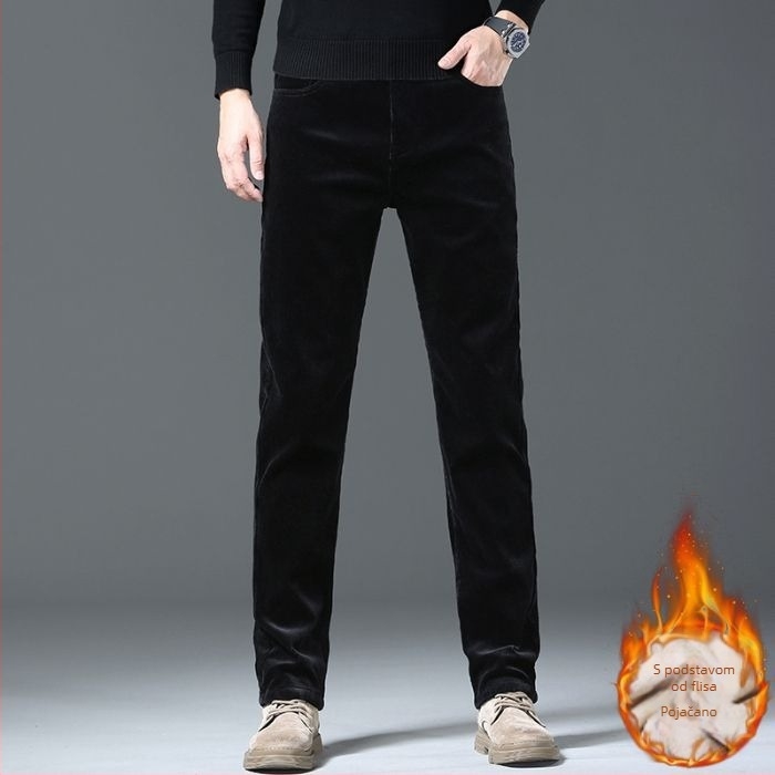 Kordurove pamukne hlače, ravni kroj, srednji pojas, zatvarač, fleksi materijal