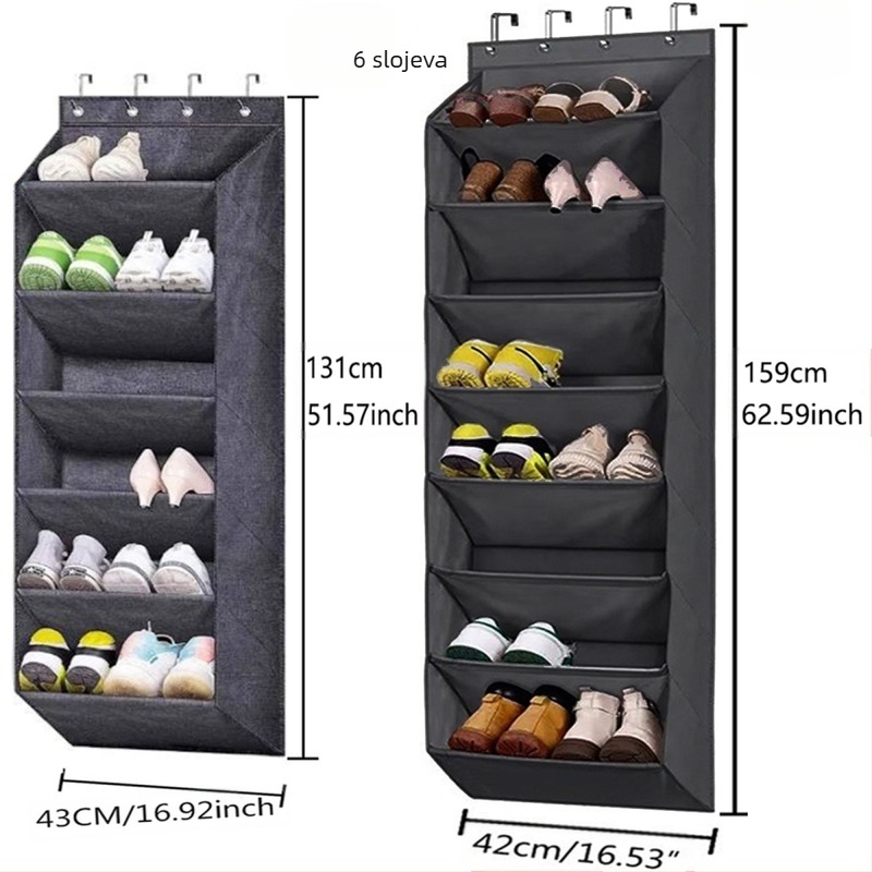 FC-4158 Viseći organizator za skladištenje od netkanog materijala — trodimenzionalni dizajn, višenamjenski organizator za spavaću sobu