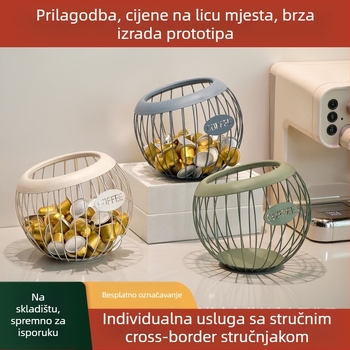 Metalni koš za pohranu kapsula kave, voća i grickalica — model 527 • materijal: metal • stil: moderni minimalistički • kategorija: koš za pohranu