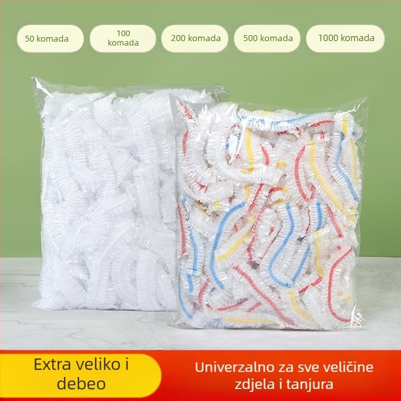 Elastični poklopac za zdjelu od PE klase s držačem folije za čuvanje ostataka — 1 komad, kućna upotreba