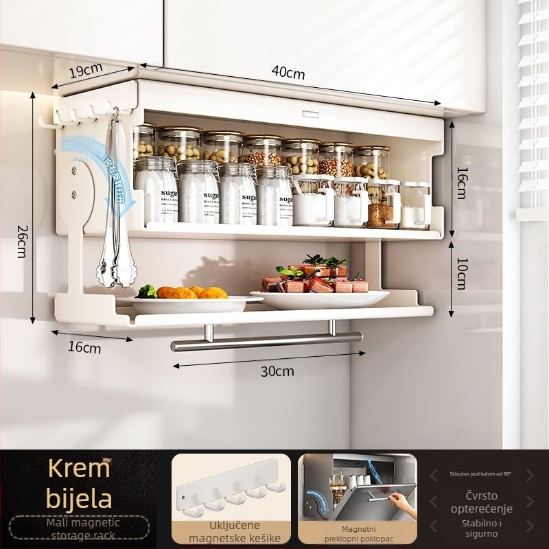 Zidni stalak za začine ispod kuhinjskog ormarića (Brand Lu Bao; Materijal: čelik s dodatkom ugljika; Funkcija: višenamjenski; Ugradnja: zidna; Stil: moderni minimalistički)