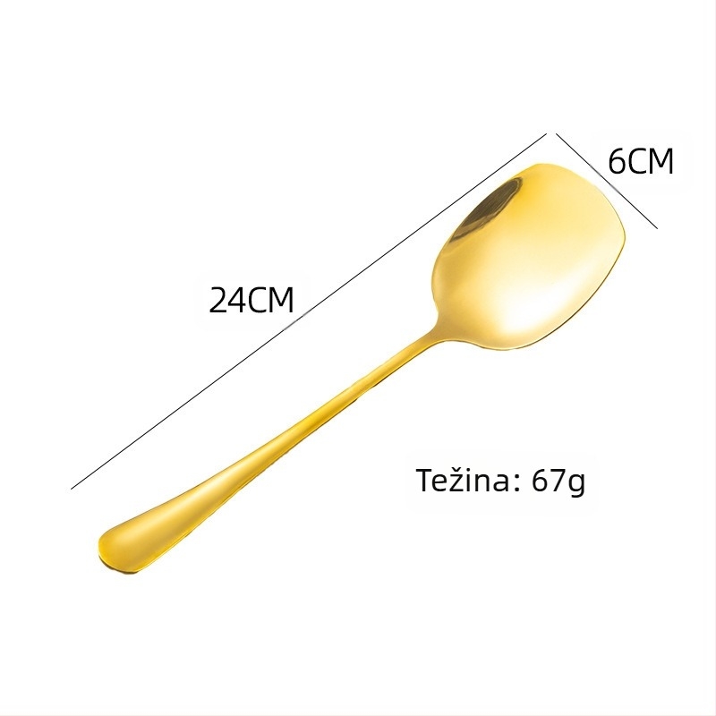 Set žlica i lopatica od nehrđajućeg čelika – moderni minimalistički dizajn, visoka toplinska otpornost, zaštita od opeklina, mogućnost tiskanja logotipa