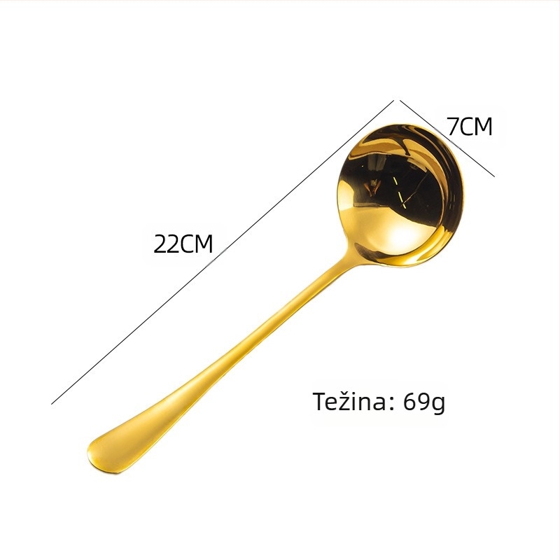 Set žlica i lopatica od nehrđajućeg čelika – moderni minimalistički dizajn, visoka toplinska otpornost, zaštita od opeklina, mogućnost tiskanja logotipa