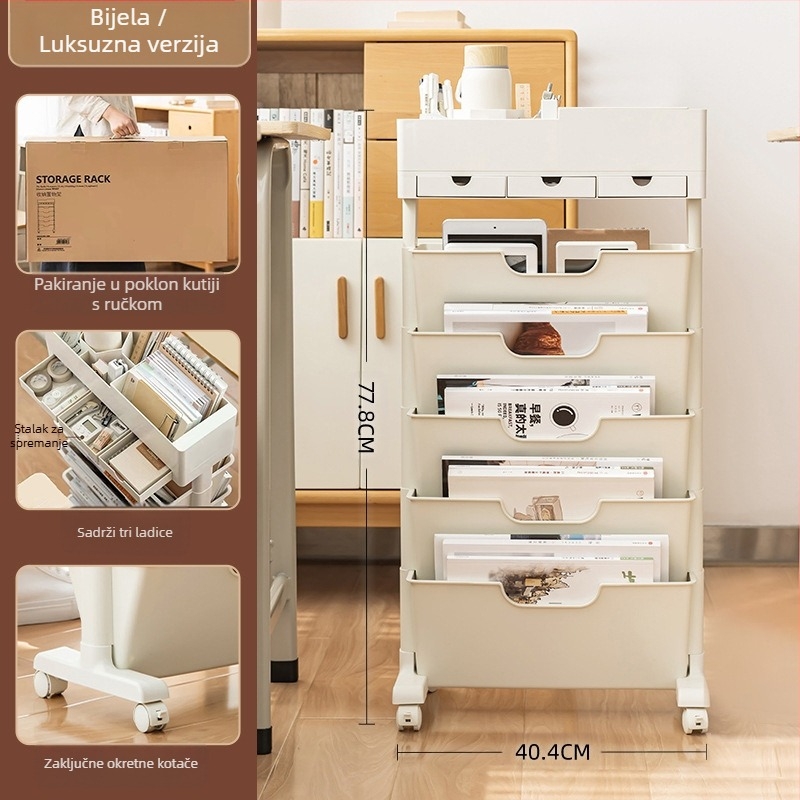 Pomična polica uz stol — plastika, 5 kg, model Desk storage, 1 kom.