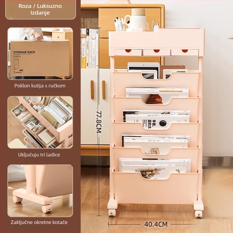 Pomična polica uz stol — plastika, 5 kg, model Desk storage, 1 kom.