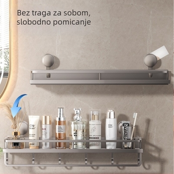 Zidni ormarić za kupaonicu sa usisivačem (vakuumom) pričvršćivanjem, aluminijska legura, model 229, nosivost 10 kg, porijeklo Zhejiang