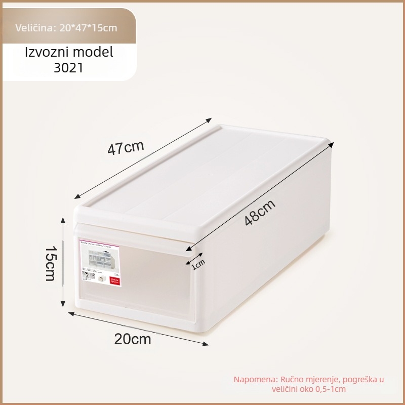 Mat izgled ladica za pohranu donjeg rublja i čarapa, kapacitet 20–30 L, PP plastika, otporna na prašinu, modeli 3021–3024