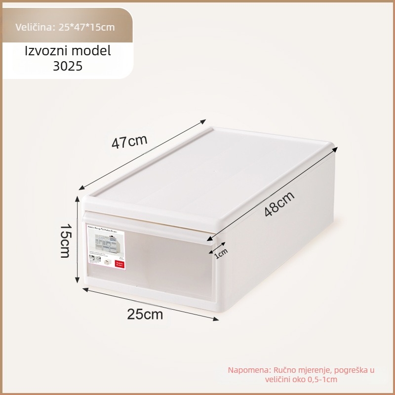 Mat izgled ladica za pohranu donjeg rublja i čarapa, kapacitet 20–30 L, PP plastika, otporna na prašinu, modeli 3021–3024