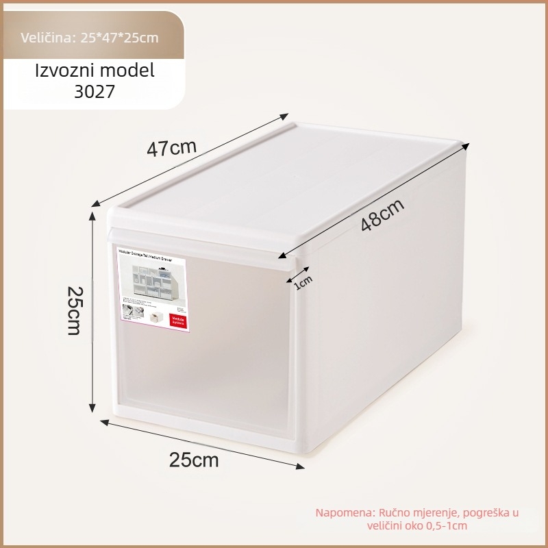 Mat izgled ladica za pohranu donjeg rublja i čarapa, kapacitet 20–30 L, PP plastika, otporna na prašinu, modeli 3021–3024