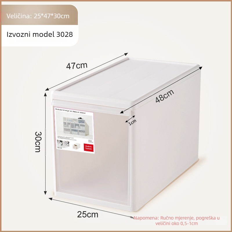 Mat izgled ladica za pohranu donjeg rublja i čarapa, kapacitet 20–30 L, PP plastika, otporna na prašinu, modeli 3021–3024