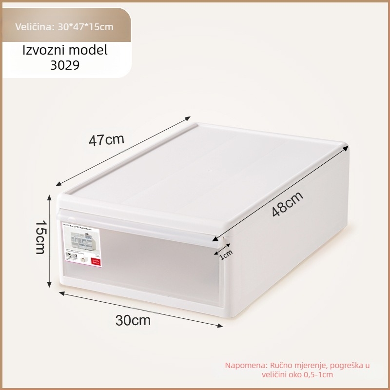 Mat izgled ladica za pohranu donjeg rublja i čarapa, kapacitet 20–30 L, PP plastika, otporna na prašinu, modeli 3021–3024