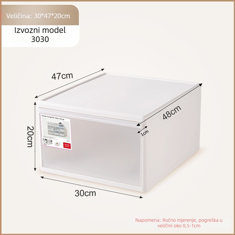 Mat izgled ladica za pohranu donjeg rublja i čarapa, kapacitet 20–30 L, PP plastika, otporna na prašinu, modeli 3021–3024