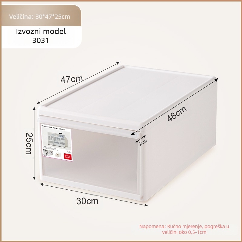 Mat izgled ladica za pohranu donjeg rublja i čarapa, kapacitet 20–30 L, PP plastika, otporna na prašinu, modeli 3021–3024