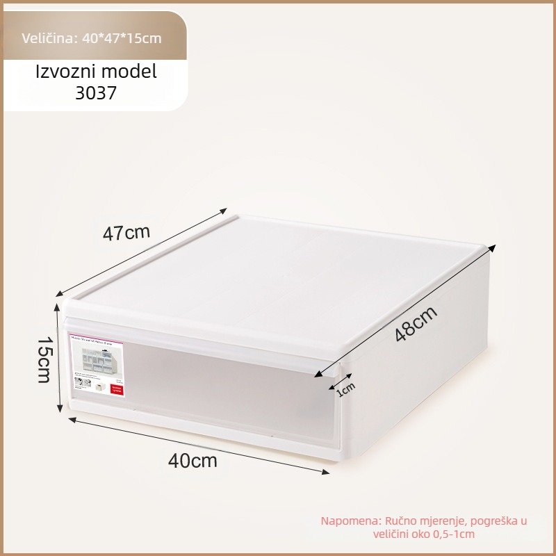 Mat izgled ladica za pohranu donjeg rublja i čarapa, kapacitet 20–30 L, PP plastika, otporna na prašinu, modeli 3021–3024