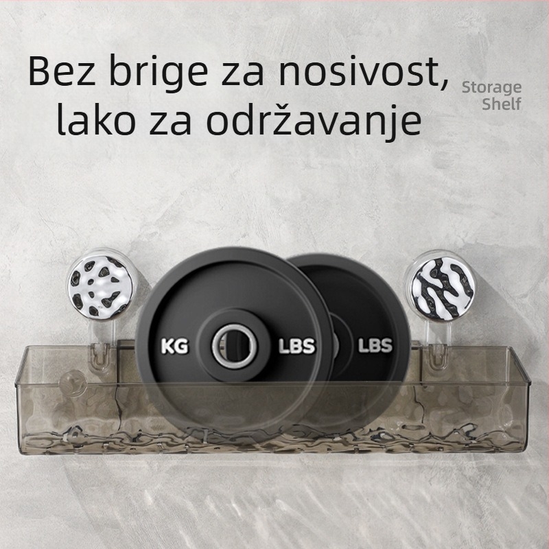 Zidni organizator kupaonice s usisnom čašicom | Plastika | Jednostupanjski | Lagani luksuz | Thriving
