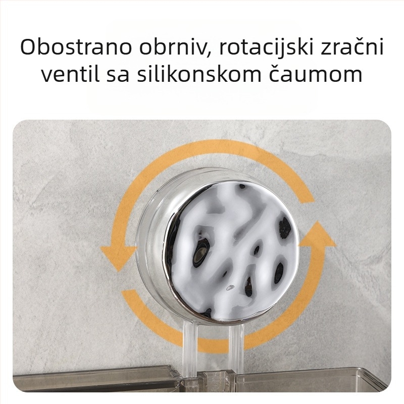 Zidni organizator kupaonice s usisnom čašicom | Plastika | Jednostupanjski | Lagani luksuz | Thriving