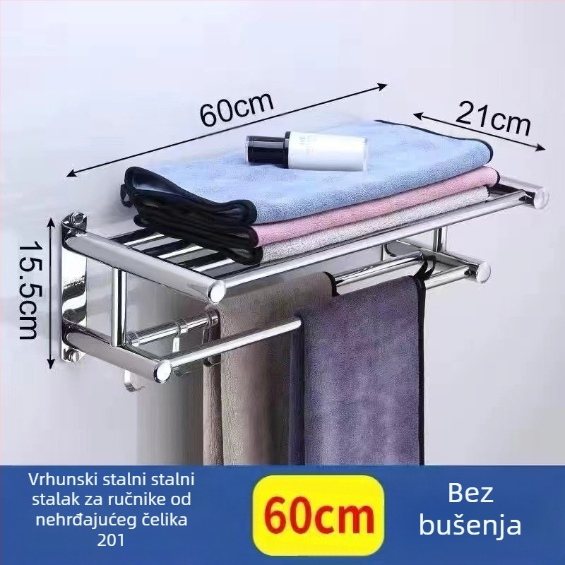 Držač za ručnike na zidu, bez bušenja, od nehrđajućeg čelika 304, moderan stil, Guangkai