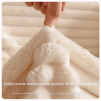 Kremasti flanelni navlaka za trosjednu sofu, minimalistički stil
