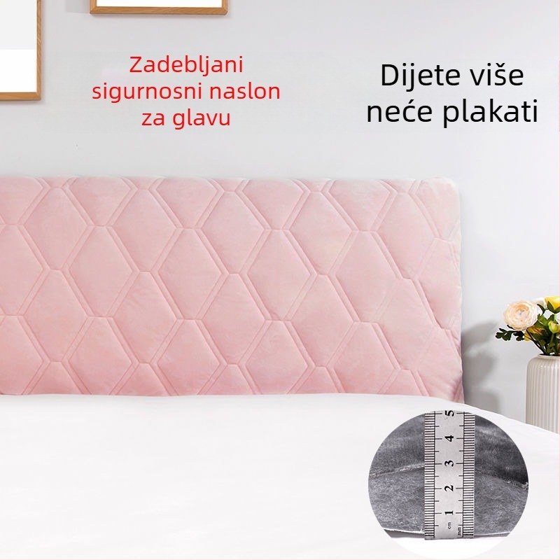 Navlaka za uzglavlje kreveta od mekog flanel materijala, moderan minimalistički dizajn, zaštitni pokrov protiv prašine za uzglavlje.