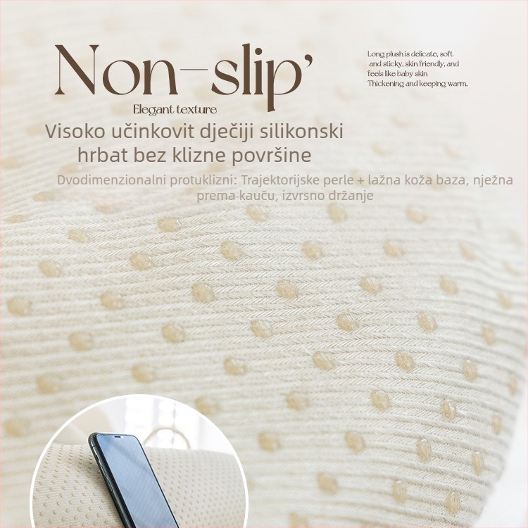 Navlaka za jastučnicu kauča, snježni velur, nepravilan oblik, zimki debeli pliš, protuklizno