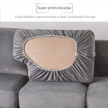 Elastični kauč presvlaka od baršuna sa srebrno lisom, potpuno pokrivanje, jednobojna boja, europsko-američki stil, podijeljena kauč presvlaka, set višedijelni