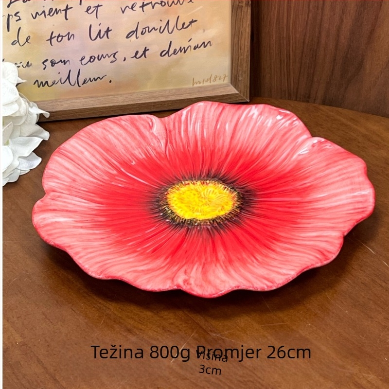 Porcelanski set zdjela i tanjura s cvjetnim motivom, pogodan za mikrovalnu pećnicu, mogućnost prilagodbe