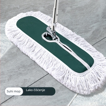 Mop za prašinu push tipa, mop od pamuka, drška od nehrđajućeg čelika, dužina šipke 145 cm, masa 500–800 g