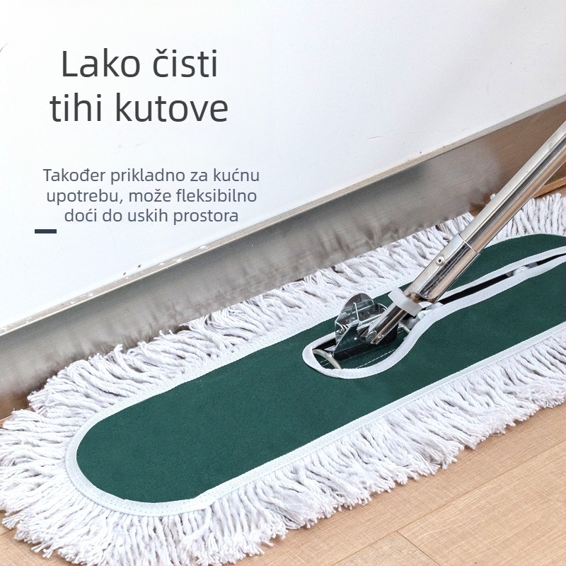Mop za prašinu push tipa, mop od pamuka, drška od nehrđajućeg čelika, dužina šipke 145 cm, masa 500–800 g