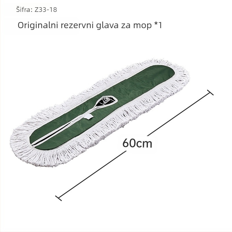 Mop za prašinu push tipa, mop od pamuka, drška od nehrđajućeg čelika, dužina šipke 145 cm, masa 500–800 g