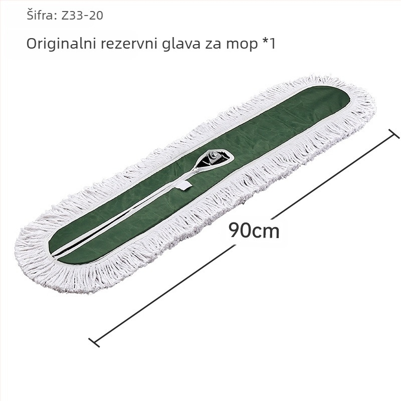 Mop za prašinu push tipa, mop od pamuka, drška od nehrđajućeg čelika, dužina šipke 145 cm, masa 500–800 g