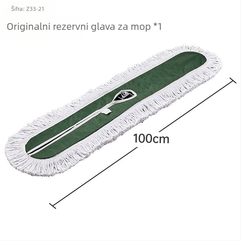 Mop za prašinu push tipa, mop od pamuka, drška od nehrđajućeg čelika, dužina šipke 145 cm, masa 500–800 g
