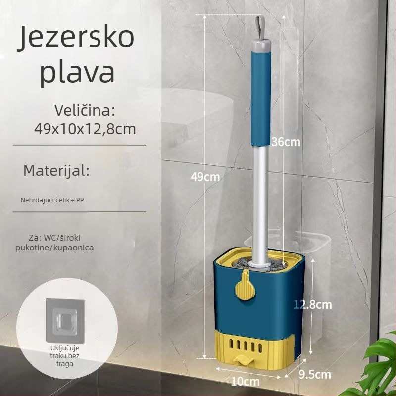 Četka za WC, zidna montaža, bez bušenja, s odvodnom bazom, za kućnu upotrebu