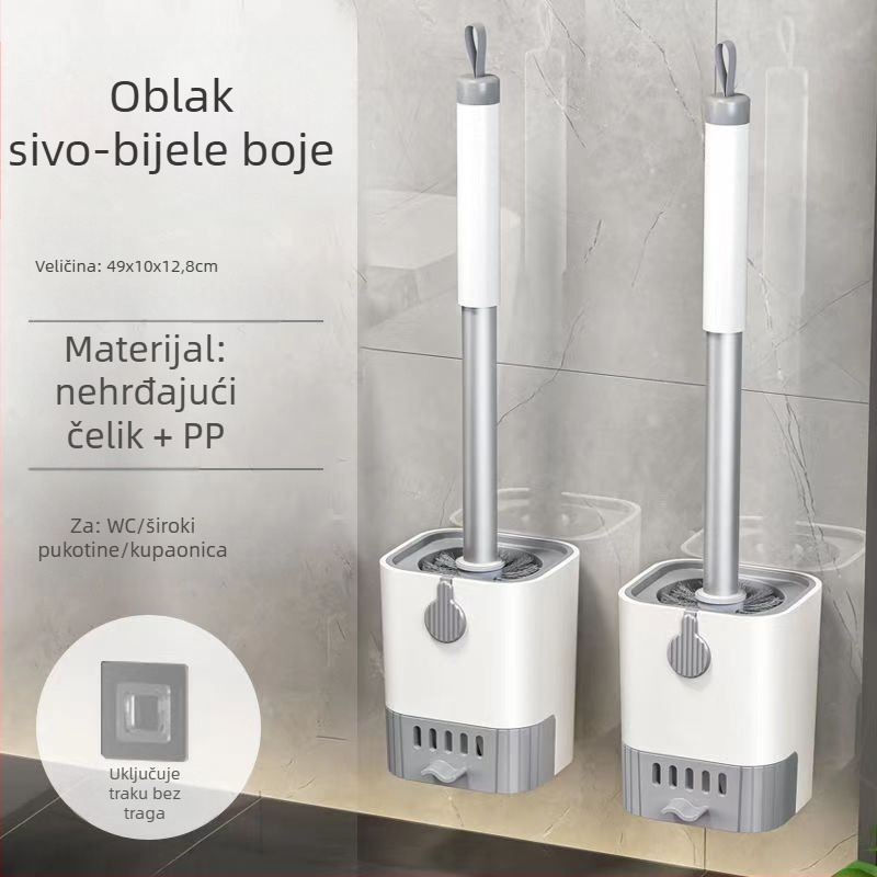Četka za WC, zidna montaža, bez bušenja, s odvodnom bazom, za kućnu upotrebu