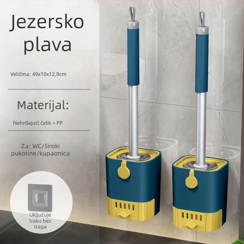 Četka za WC, zidna montaža, bez bušenja, s odvodnom bazom, za kućnu upotrebu
