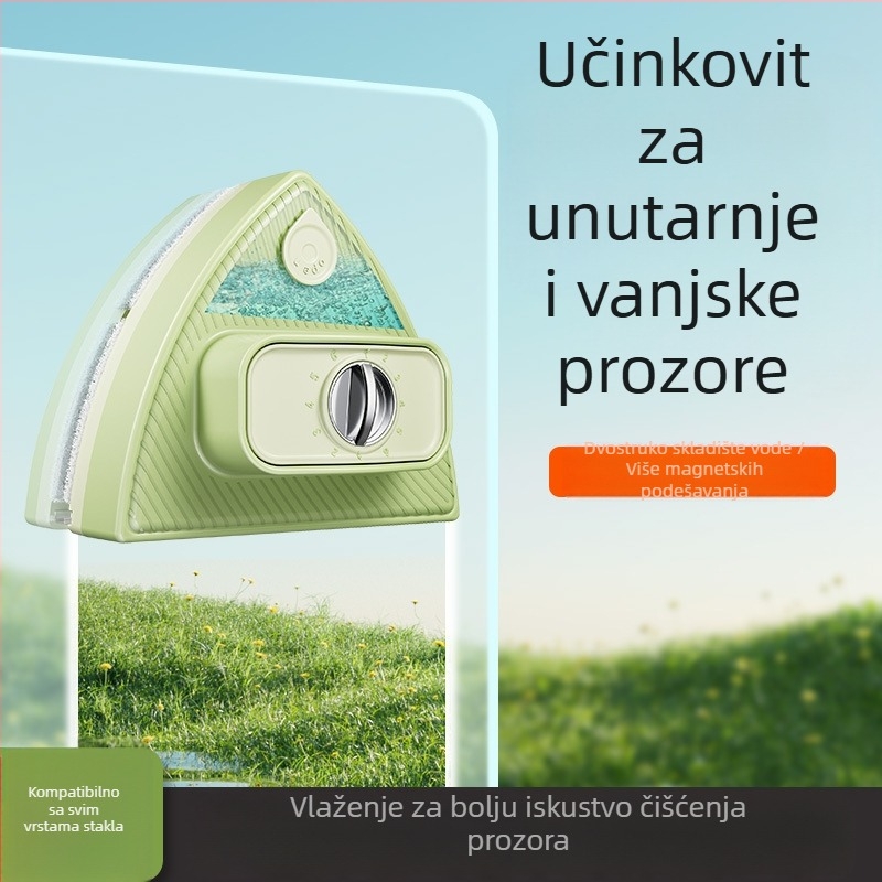 Dvostrani magnetski čistač stakla s spremnikom vode, podesivo plastično kućište, za kućnu upotrebu