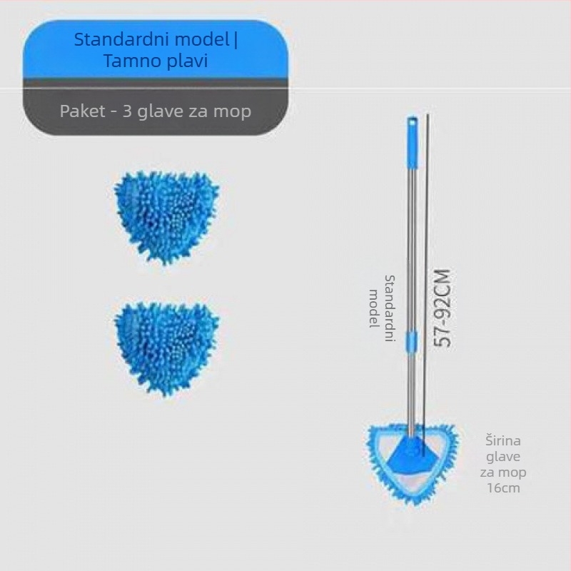 Trokutni chenille mop — višestruko čišćenje za zidove, podove, pločice i stropove