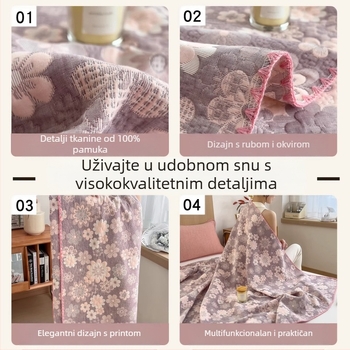 Pamučna trostruka gazasta deka, 100% pamuk, 1,1–1,5 kg, reaktivno bojano